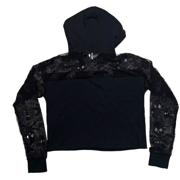Hot Topic Small Skull Hoodie Black Goth Casual Punk Moto - Picture 1 of 4